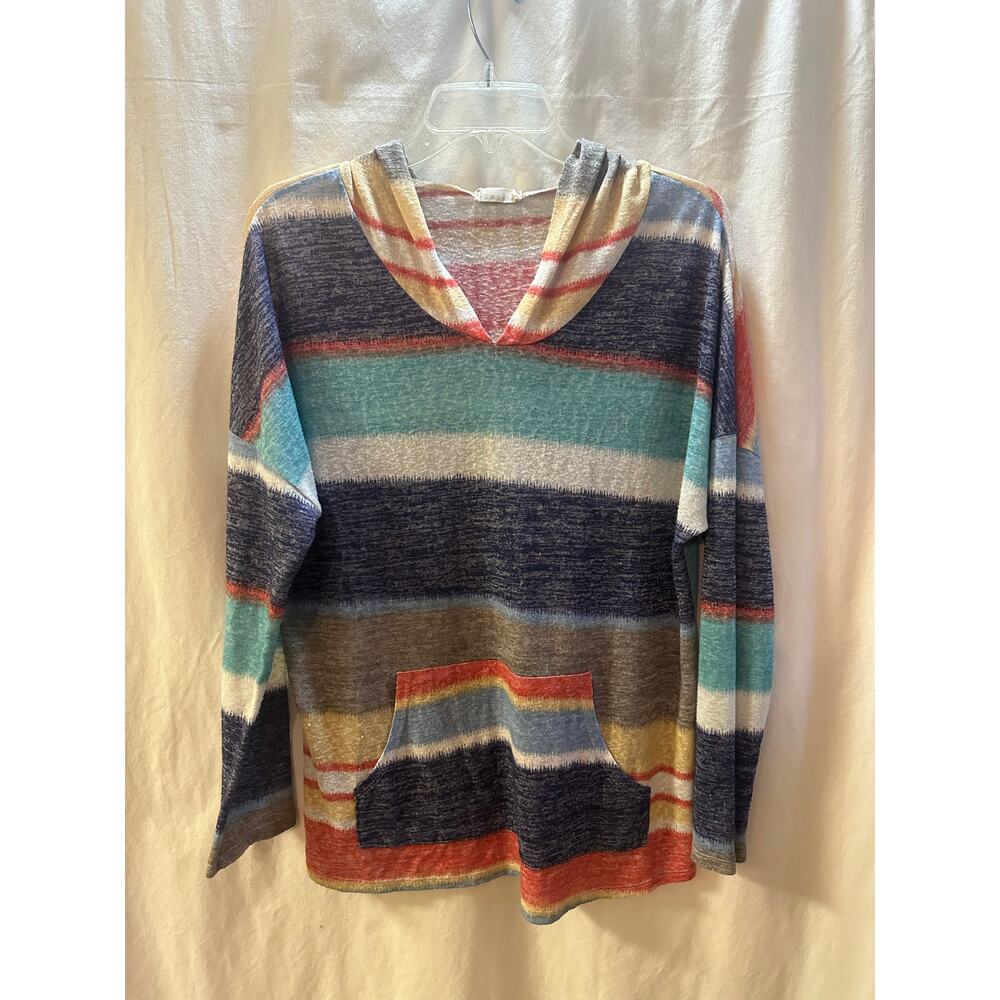 EM3ER Lightweight Striped Hooded Top – Size L